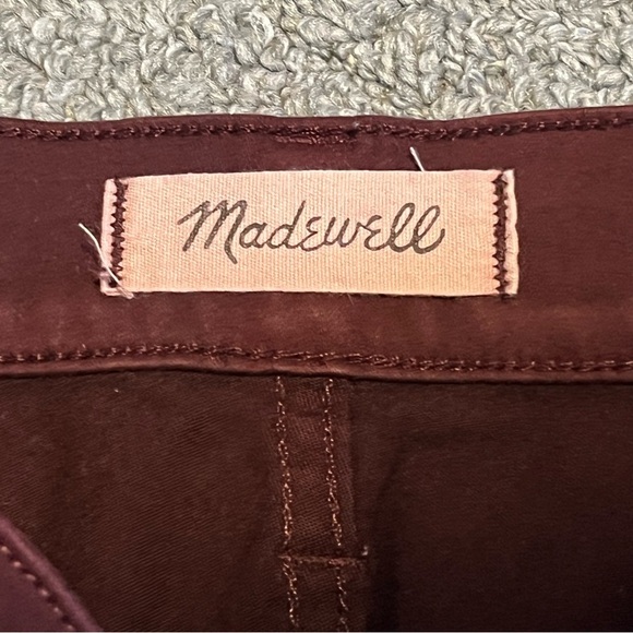 Madewell Jeans Womens 25 Burgundy 9" High Rise Skinny Pants Stretch Lightweight - Picture 3 of 10
